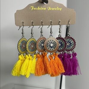 Fashion Jewelry Yellow and Orange Tassel Earrings